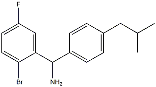 (2-bromo-5-fluorophenyl)[4-(2-methylpropyl)phenyl]methanamine 结构式