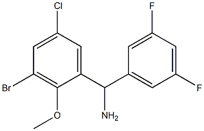 (3-bromo-5-chloro-2-methoxyphenyl)(3,5-difluorophenyl)methanamine 结构式