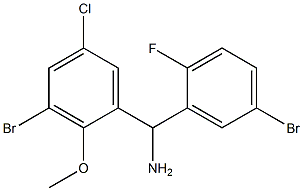 (5-bromo-2-fluorophenyl)(3-bromo-5-chloro-2-methoxyphenyl)methanamine 结构式