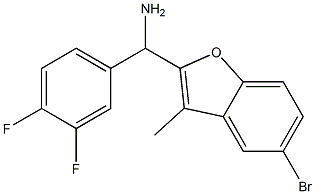 (5-bromo-3-methyl-1-benzofuran-2-yl)(3,4-difluorophenyl)methanamine 结构式