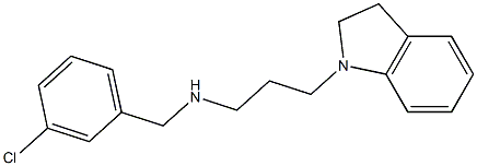 [(3-chlorophenyl)methyl][3-(2,3-dihydro-1H-indol-1-yl)propyl]amine 结构式