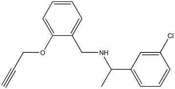 [1-(3-chlorophenyl)ethyl]({[2-(prop-2-yn-1-yloxy)phenyl]methyl})amine 结构式