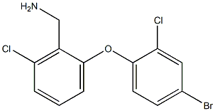 [2-(4-bromo-2-chlorophenoxy)-6-chlorophenyl]methanamine 结构式