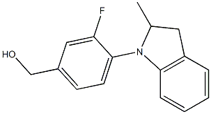 [3-fluoro-4-(2-methyl-2,3-dihydro-1H-indol-1-yl)phenyl]methanol 结构式