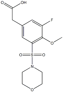 [3-fluoro-4-methoxy-5-(morpholin-4-ylsulfonyl)phenyl]acetic acid 结构式