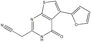 [5-(2-furyl)-4-oxo-3,4-dihydrothieno[2,3-d]pyrimidin-2-yl]acetonitrile 结构式