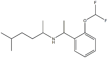 {1-[2-(difluoromethoxy)phenyl]ethyl}(5-methylhexan-2-yl)amine 结构式