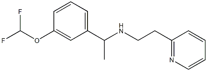 {1-[3-(difluoromethoxy)phenyl]ethyl}[2-(pyridin-2-yl)ethyl]amine 结构式