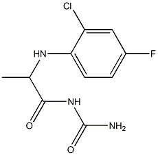 {2-[(2-chloro-4-fluorophenyl)amino]propanoyl}urea 结构式