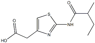 {2-[(2-methylbutanoyl)amino]-1,3-thiazol-4-yl}acetic acid 结构式