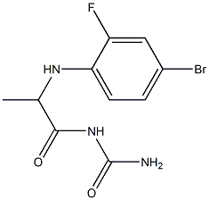 {2-[(4-bromo-2-fluorophenyl)amino]propanoyl}urea 结构式