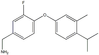 {3-fluoro-4-[3-methyl-4-(propan-2-yl)phenoxy]phenyl}methanamine 结构式