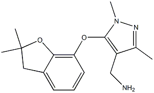 {5-[(2,2-dimethyl-2,3-dihydro-1-benzofuran-7-yl)oxy]-1,3-dimethyl-1H-pyrazol-4-yl}methanamine 结构式