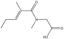 {methyl[(2E)-2-methylpent-2-enoyl]amino}acetic acid 结构式