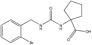 1-({[(2-bromophenyl)methyl]carbamoyl}amino)cyclopentane-1-carboxylic acid 结构式