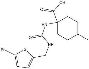 1-({[(5-bromothiophen-2-yl)methyl]carbamoyl}amino)-4-methylcyclohexane-1-carboxylic acid 结构式