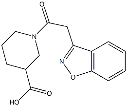 1-(1,2-benzisoxazol-3-ylacetyl)piperidine-3-carboxylic acid 结构式