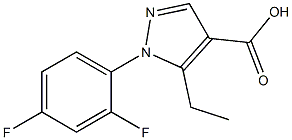 1-(2,4-difluorophenyl)-5-ethyl-1H-pyrazole-4-carboxylic acid 结构式