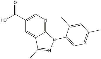 1-(2,4-dimethylphenyl)-3-methyl-1H-pyrazolo[3,4-b]pyridine-5-carboxylic acid 结构式