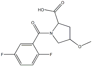 1-(2,5-difluorobenzoyl)-4-methoxypyrrolidine-2-carboxylic acid 结构式