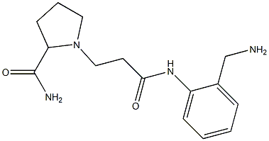 1-(2-{[2-(aminomethyl)phenyl]carbamoyl}ethyl)pyrrolidine-2-carboxamide 结构式