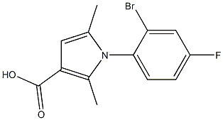 1-(2-bromo-4-fluorophenyl)-2,5-dimethyl-1H-pyrrole-3-carboxylic acid 结构式