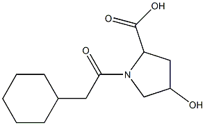 1-(2-cyclohexylacetyl)-4-hydroxypyrrolidine-2-carboxylic acid 结构式