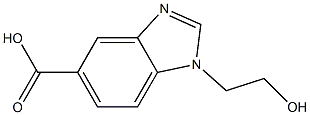 1-(2-hydroxyethyl)-1H-1,3-benzodiazole-5-carboxylic acid 结构式