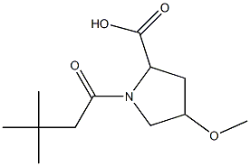 1-(3,3-dimethylbutanoyl)-4-methoxypyrrolidine-2-carboxylic acid 结构式