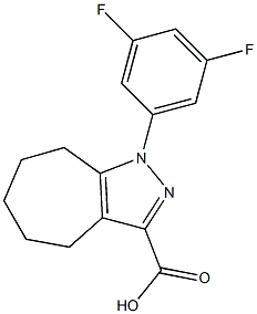 1-(3,5-difluorophenyl)-1,4,5,6,7,8-hexahydrocyclohepta[c]pyrazole-3-carboxylic acid 结构式
