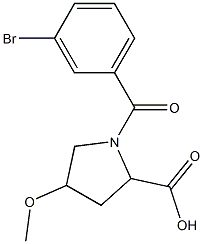 1-(3-bromobenzoyl)-4-methoxypyrrolidine-2-carboxylic acid 结构式