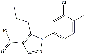 1-(3-chloro-4-methylphenyl)-5-propyl-1H-pyrazole-4-carboxylic acid 结构式