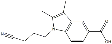 1-(3-cyanopropyl)-2,3-dimethyl-1H-indole-5-carboxylic acid 结构式