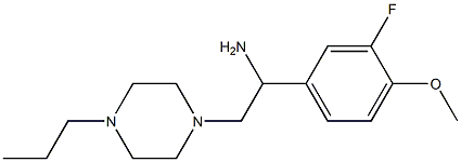 1-(3-fluoro-4-methoxyphenyl)-2-(4-propylpiperazin-1-yl)ethan-1-amine 结构式