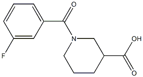 1-(3-fluorobenzoyl)piperidine-3-carboxylic acid 结构式