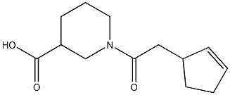 1-(cyclopent-2-en-1-ylacetyl)piperidine-3-carboxylic acid 结构式