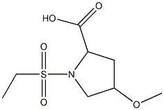 1-(ethylsulfonyl)-4-methoxypyrrolidine-2-carboxylic acid 结构式