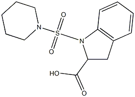 1-(piperidine-1-sulfonyl)-2,3-dihydro-1H-indole-2-carboxylic acid 结构式