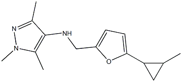 1,3,5-trimethyl-N-{[5-(2-methylcyclopropyl)furan-2-yl]methyl}-1H-pyrazol-4-amine 结构式