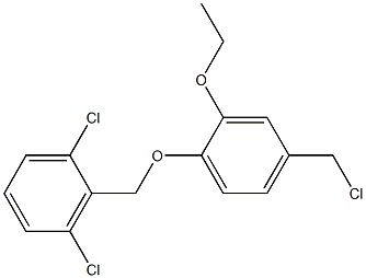 1,3-dichloro-2-[4-(chloromethyl)-2-ethoxyphenoxymethyl]benzene 结构式