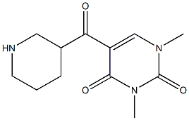 1,3-dimethyl-5-(piperidin-3-ylcarbonyl)-1,2,3,4-tetrahydropyrimidine-2,4-dione 结构式