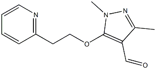 1,3-dimethyl-5-[2-(pyridin-2-yl)ethoxy]-1H-pyrazole-4-carbaldehyde 结构式
