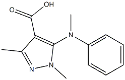 1,3-dimethyl-5-[methyl(phenyl)amino]-1H-pyrazole-4-carboxylic acid 结构式