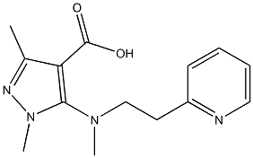 1,3-dimethyl-5-{methyl[2-(pyridin-2-yl)ethyl]amino}-1H-pyrazole-4-carboxylic acid 结构式