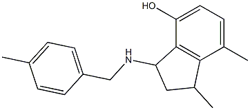 1,7-dimethyl-3-{[(4-methylphenyl)methyl]amino}-2,3-dihydro-1H-inden-4-ol 结构式