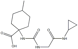 1-[({[2-(cyclopropylamino)-2-oxoethyl]amino}carbonyl)amino]-4-methylcyclohexanecarboxylic acid 结构式