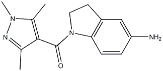 1-[(1,3,5-trimethyl-1H-pyrazol-4-yl)carbonyl]-2,3-dihydro-1H-indol-5-amine 结构式