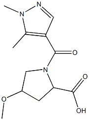 1-[(1,5-dimethyl-1H-pyrazol-4-yl)carbonyl]-4-methoxypyrrolidine-2-carboxylic acid 结构式