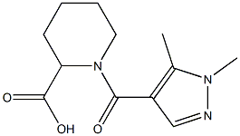 1-[(1,5-dimethyl-1H-pyrazol-4-yl)carbonyl]piperidine-2-carboxylic acid 结构式