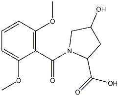 1-[(2,6-dimethoxyphenyl)carbonyl]-4-hydroxypyrrolidine-2-carboxylic acid 结构式